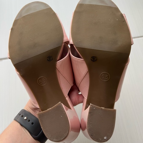 Worthington Pink Leather Block Heel Sandals 6.5 - Picture 4 of 4